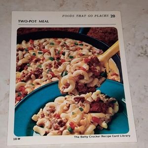 The Betty Crocker Recipe Card Library REPLACEMENT CARD FOODS THAT GO PLACES